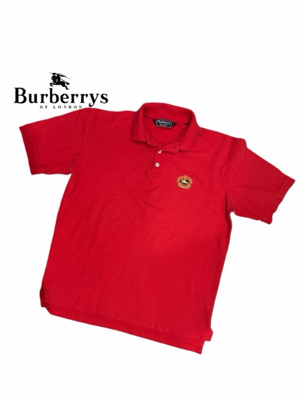 Burberry’s VINTAGE 90’s Men’s Red Short Sleeve Polo Shirt